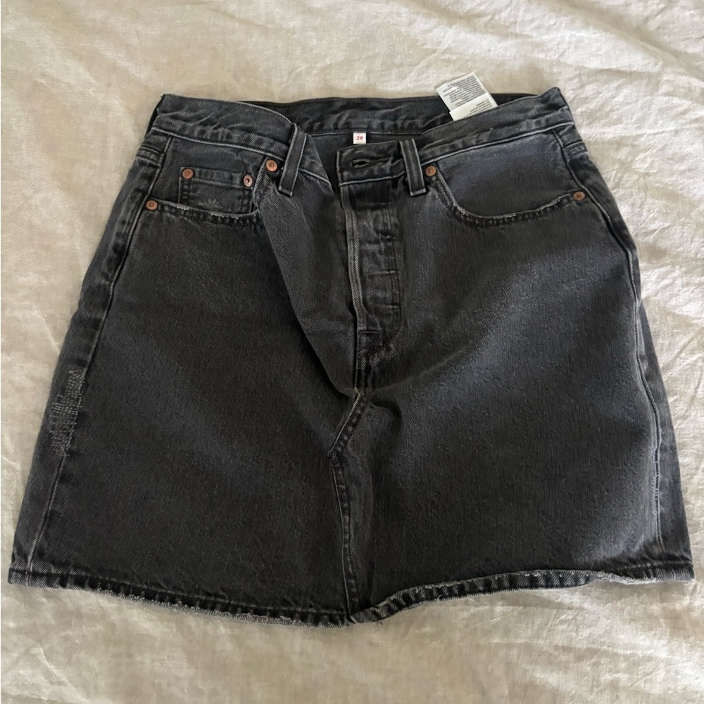 Levi's Premium Black Denim Mini Skirt